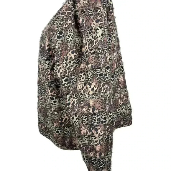 NWT Chico’s silk animal print open front jacket size 2/large-12 - Picture 3 of 10